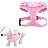 Checkered Frills Fashion Pet Dog Cat Harness Adjustable Pink S