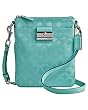 Coach Signature Kristin Op Art Swingpack Crossbody Messenger Bag Purse Turquoise