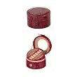 Red Faux Snake Skin Round Jewelry Box With Removable Tray and Mirror