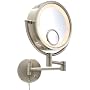 Jerdon HL8515N First Class Elite 7X Halo Lighted Wall Mount Mirror, 7X-1X Magnification, 8.5", Nickel