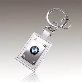 BMW White Leather Rectangle attorney Chain