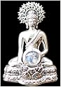 Silver Jewellery Sakyamuni Buddha Silver Pendant with Moonstone - Spirit, New Age, Metaphysical