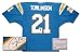 LaDainian Tomlinson San Diego Chargers NFL Hand Signed Authentic Style Home Blue Football Jersey