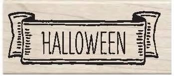2014 Studio G Halloween Wooden Stamp - Halloween Banner