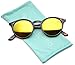 WearMe Pro - Classic Small Round Retro Sunglasses (Clear Grey/Silver Mirror Lens, 53)