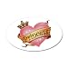 38.5x24.5O Wall Vinyl Sticker Princess Crowned Pink Heart