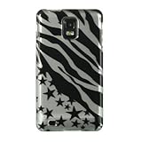 Silver Zebra Star Hard Case Snap On Faceplate Cover For Samsung Infuse 4G i ....