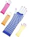 New Blue 80s Punk Rock Fishnet Fingerless Long Gloves
