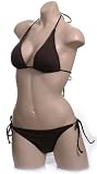 Womens Junior Size Swimwear Cute Brown String Bikini Triangle Top 2 pc Swimsuit
