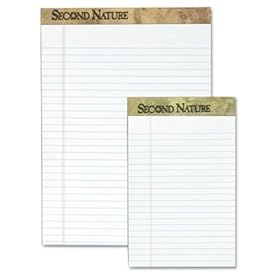 TOPS 74085 - Second Nature Recycled Letter Pads, Lgl/Red Margin Rule, WE, 50-Sheet, 12/Pack-TOP74085