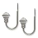 Source Global Unique Square Style Holdbacks, Pewter, Set of 2