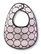 SwaddleDesigns Terry Velour Bitty Bib - Pastel Pink with Brown Mod Circles