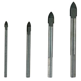Mibro 456831 4-Piece Glass and Tile Drill Bits, 1 8-Inch to 5 16-Inches by Mibro