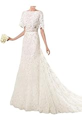 Natural   Waistline Satin Beaded Open-Back Lace Evening Dress 