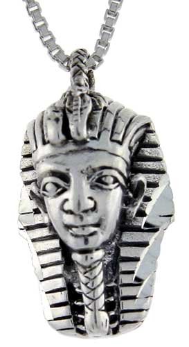 Sterling Silver Egyptian King Tut Mask Pendant, 13/16 in. (21mm) long