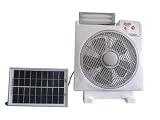 GAMBARU SHOPソーラー充電&AC充電式30cm大型ファン扇風機(2 バッテリー内臓)3LED+蛍光灯ライト,サーキュレーター機能付き
