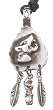 Southwestern Style Wolf Arrowhead Pewter Pendant Necklace