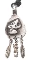 Southwestern Style Wolf Arrowhead Pewter Pendant Necklace