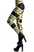 Roseate Women's 3D Digital Print Leggings Workout Running Tights WARNING TAPE