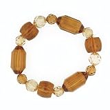 Funky Chunky Orange Hues Bead Stretch Bracelet