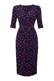 M&S Woman V-Neck Bird Print Dress [T91-1111-S]