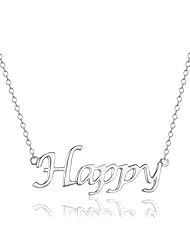 Sterling Silver Happy Necklace