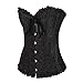 AZONT Women Sexy Push up Shapewear Underbust Corset Bustier with G-string (M, Black)
