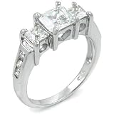 Engagement Ring in Sterling Silver w/ CZ - size 5