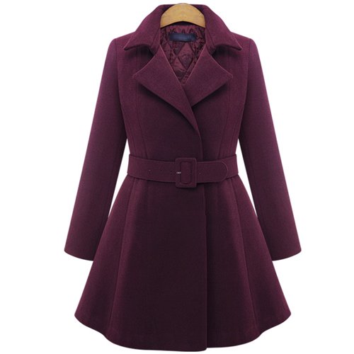 (イイネショップ) eeNeshop ウール メルトン フレア コート