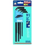 Eklind 10609 Hex-L Key Set, 1.5mm to 10mm, Long, 9-Piece