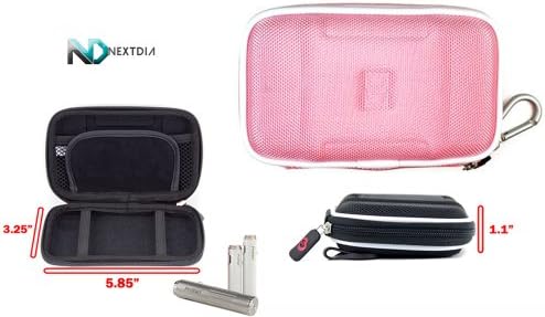 E Cig Case for SMOKTech RDA [Baby Pink Nylon] Universal Fit + Carabiner Clip for Keys + NextDia ™ Velcro Cable Wrap