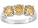 4.19CTW BELLA LUCE CHAMPAGNE DIAMOND SIMULANT PLATINUM OVER STERLING SILVER 3-STONE RING