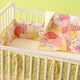 Baby Crib Bedding: Baby Crib Yellow and Pink Floral Print Patchwork Bedding ....