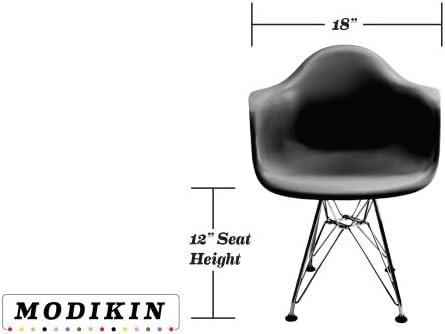 MODIKIN Kids Eiffel Wire Base Shell Chair - Mini Midcentury Modern! (Black)