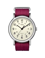Timex T2N652 Womens Weekender Watch Fuschia Nylon Strap W/ Indiglo night-light