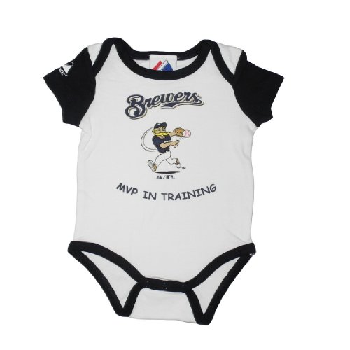 MLB Milwaukee Brewers Baby / Infant One-Piece Bodysuit / Romper / Onesie - White (Size: 3-6)