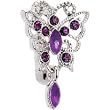 Amethyst Purple Scintillating Butterfly Belly Ring