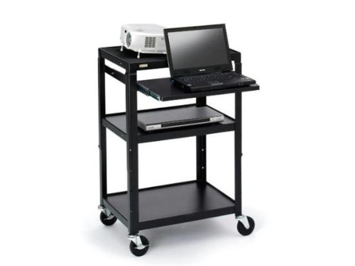 Bretford Basics Adjustable Projector Cart A2642NSE - Cart for projector / notebook - steel - black powder - screen size: up to 20