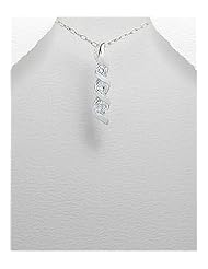 CZ Pendant Necklace In 92.5 Sterling Silver