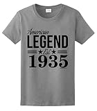 Birthday Gifts for All American Legend Est 1935 Ladies T-Shirt Large SpGry