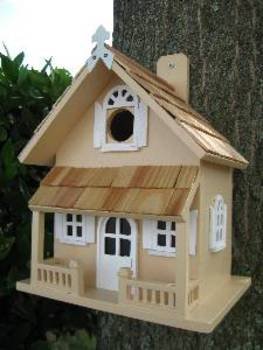 Home Bazaar Victorian Cottage Birdhouse Yellow