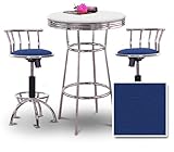 Chrome Bar Table & 2 Chrome Adjustable 24