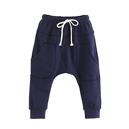 Weixinbuy Unisex Kid Toddler Cotton Jersey Harem Pants Baby Elastic Trousers