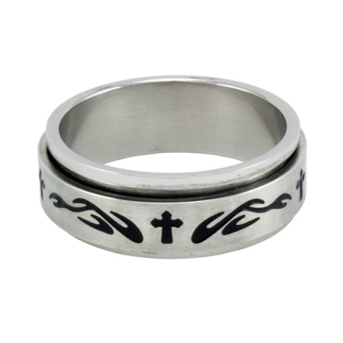 Flame Cross Spinner Ring