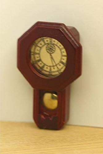 Wall Clock in Mahogany Dollhouse Miniature