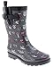 Capelli New York Pop Owls Printed Ladies Short Rubber Rain Boot