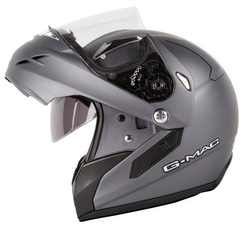 G-Mac Futura Flip Front Motorcycle Helmet Silver - Medium