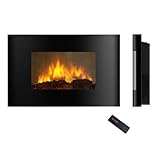 AKDY Az520al Wall Mounted Electric Fireplace Control Remote Heater Firebox Black