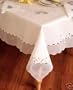 Special Christmas White with Silver Bell Table Cloth / 64" Round