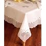 Special Christmas White with Silver Bell Table Cloth / Table Cover 72x120"